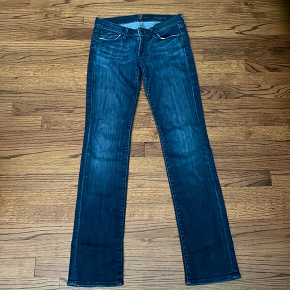 Seven 7 for all mankind straight leg medium wash size 27 jeans denim u190380s - Picture 1 of 9